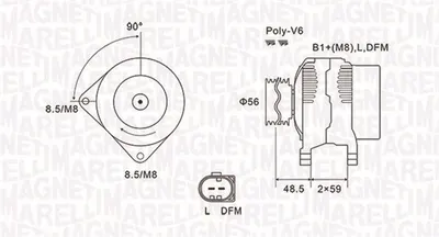 Alternator (14v, 120a) Potrivit Audi A2; Seat Arosa, Cordoba, Ibiza Iii, Ibiza Iv, Ibiza Iv Sc; Skoda Fabia I, Fabia I Praktik, Fabia Ii, Fabia Iii, Roomster, Roomster Praktik 1.2d-2.8 08.92