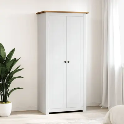 vidaXL Șifonier, alb, 80 x 50 x 171,5 cm, lemn masiv pin gama Panama