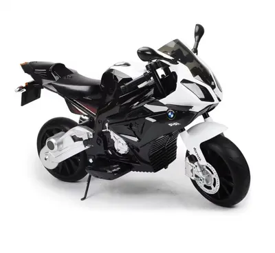 Motocicleta electrica pentru copii 12V 90W BMW 528 RR cu pornire la cheie, roti eva si scaun de piele, doua motoare puternice si cric pliabil