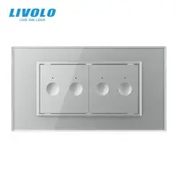 Intrerupator tactil dublu cap scara / cruce Zigbee + Intrerupator tactil dublu cap scara / cruce Zigbee, 4M, cu rama sticla Gri