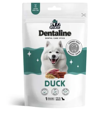 Recompense pentru caini Pet s Dessert Dentaline Sticks cu rata 120 gr