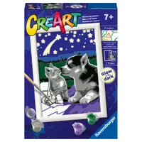 Pictura pe numere pentru copii Ravensburger CreArt Prieteni care stralucesc in intuneric