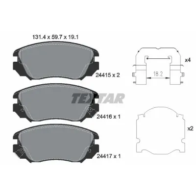 Set placute frana, frana disc TEXTAR 2441501