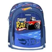 Ghiozdan Starpak Hot Wheels, 41cm, 3 compartimente, 2 buzunare laterale, albastru