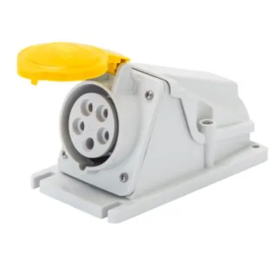 Priza industriala aparenta 90° - IP44 - 2P+E 32A 100-130V 50/60HZ - YELLOW - 4H - Strangere cu surub