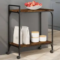 vidaXLCărucior de bucătărie stejar fumuriu60,5x31x72,5cm lemnprelucrat