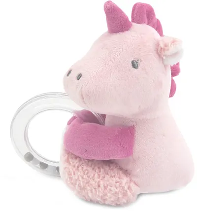 Zornăitoare pentru bebeluși cu inel Lorelli - Natural, unicorn, roz