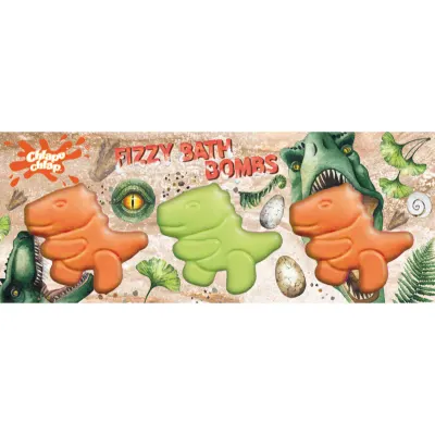Chlapu Chlap Dinosaurs Bombe efervescente de baie pentru copii 3x70 g