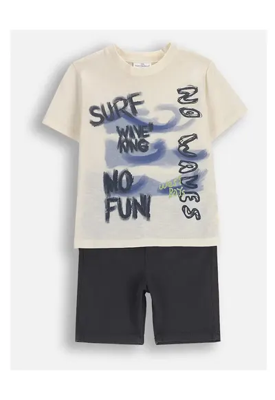 Set cu tricou si pantaloni scurti de bumbac