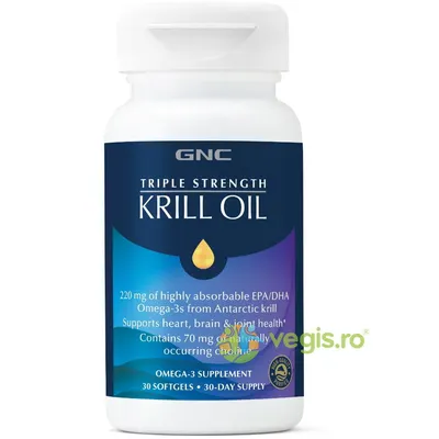 Omega-3 Premium din Krill pentru Inima, Creier, Articulatii si Vedere 30cps