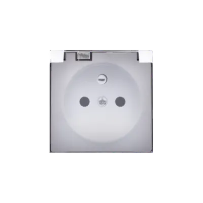 Carcasa pentru priza simpla- IP44 capac transparent , alb