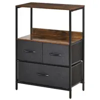 Comoda multifunctionala cu 3 Sertare Pliabile din material textil, Mobilier Sufragerie si Camera, 58x29x81.5cm, Gri Închis HOMCOM | Aosom Romania