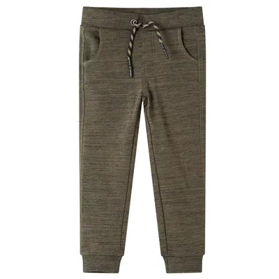 Pantaloni de trening pentru copii, kaki închis melanj, 92