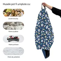 Husa fotoliu Puf Bean Bag tip Para XL fara umplutura Unicorns And Ice-Cream