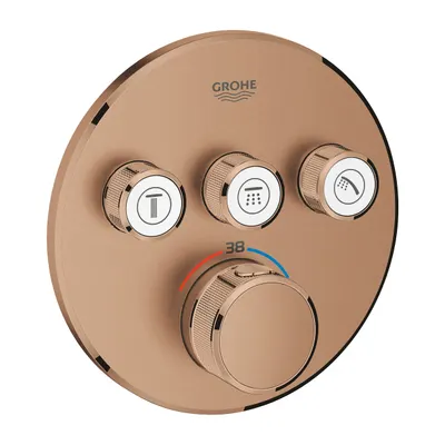 Unitate comanda Grohe SmartControl 29121DL0, 1/2 inch, termostat, 3 iesiri, necesita valva, mat, Cupru