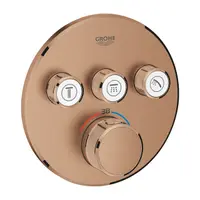 Unitate comanda Grohe SmartControl 29121DL0, 1/2 inch, termostat, 3 iesiri, necesita valva, mat, Cupru
