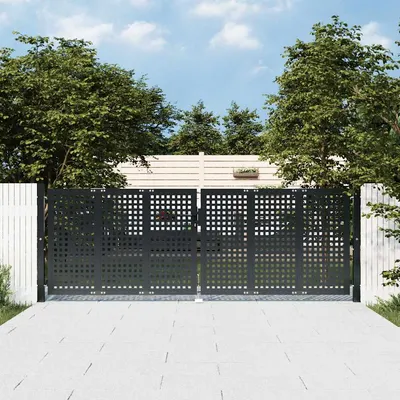 vidaXL Poartă de grădină antracit 300x100 cm oțel