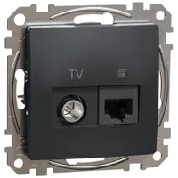 Priza TV+RJ45 Cat6 UTP Schneider Sedna Design SDD114469T, antracit