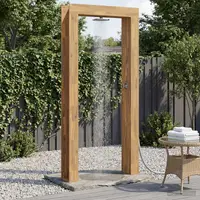 vidaXL Duș exterior 226 cm Lemn masiv de acacia și oțel inoxidabil Alb