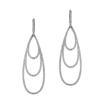 Cercei din aur alb cu diamante de 1.87ct