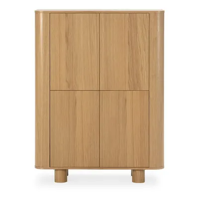 Dulap în culoare naturală cu aspect de lemn de stejar 100x133x40 cm Padoc – MOME