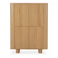 Dulap în culoare naturală cu aspect de lemn de stejar 100x133x40 cm Padoc – MOME