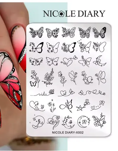 Matrita metalica stampila unghii Nicole Diary X002