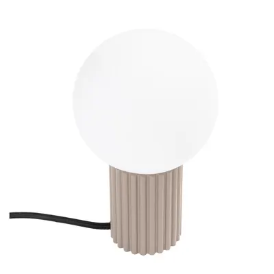 Veioză taupe cu abajur din sticlă (înălțime 19 cm) Orbital – Sollux