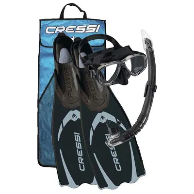 Set scufundare Cressi Pluma negru pentru snorkeling