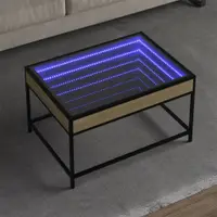 vidaXL Măsuță de cafea cu LED infinity, stejar sonoma, 70x50x41 cm