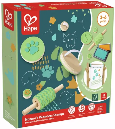 Trusă creativă Hape International - Printuri „Minunile Naturii'', 13 piese
