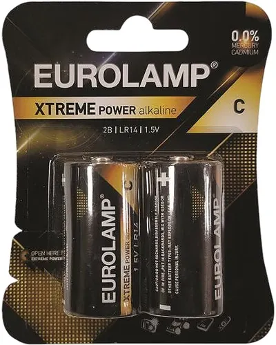 Baterie alcalină EUROLAMP - EXTREME Power, C, LR14, 2 buc.