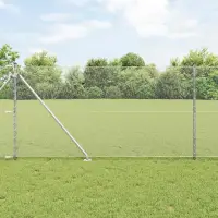 vidaXL Gard hexagonal cu stâlp 50 x 1,2 m Oțel Galvanizat Argintiu