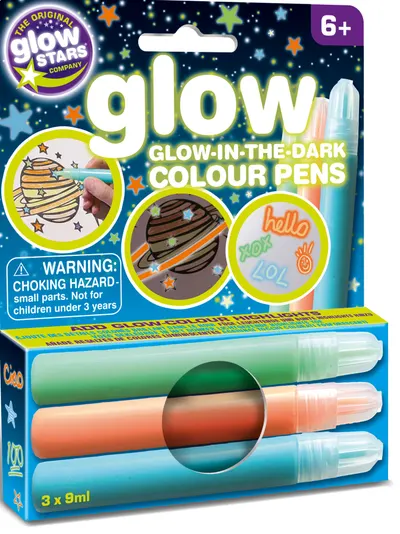 Markere luminoase in intuneric Brainstorm Glow - Colorate, 3 bucati