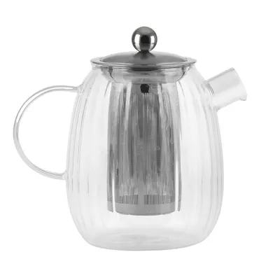 Ceainic argintiu mat cu filtru din sticlă 1 l Tulip – Vialli Design