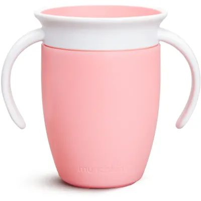 Munchkin Miracle 360° cană pentru antrenament cu mânere Pink 6 m+ 1 buc