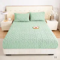 Cearsaf cu Elastic Cocolino 180x200x25 cm – Set cu 2 Fete de Perna, Model Tricotat, Gros si Pufos, Calitate Premium pentru Confort si Eleganta, Aqua