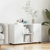 vidaXL Bufet FLORIN 88,5 x 30,5 x 55,5 cm Alb Lemn prelucrat