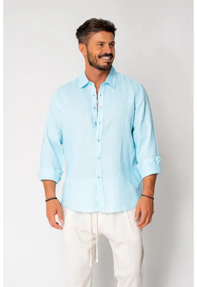 Camasa dIn 100% In Blue New 17519