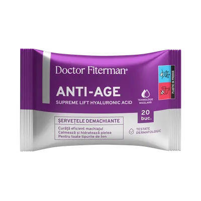 Servetele demachiante Anti-Age Supreme Lift, 20 bucati, Doctor Fiterman