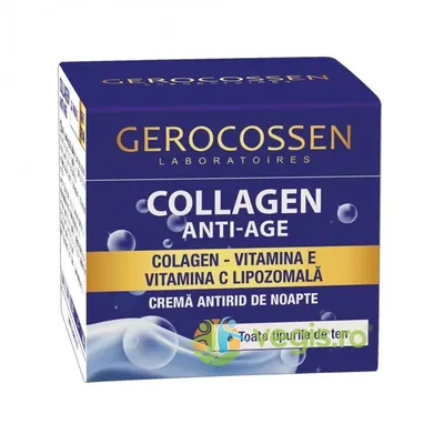 Crema Antirid de Noapte Collagen cu Vitamina E si Vitamina C Lipozomala 50ml