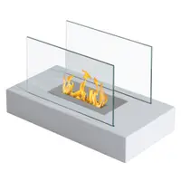 HOMCOM Semineu cu Bioetanol aparat de incalzire de Sol incalzitor cu Putere 830W, soba cu bietanol Alb, 35x18x21cm | Aosom Romania