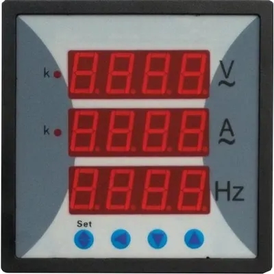 Multimetru digital monofazic 45-65 Hz Monofazic 72x72