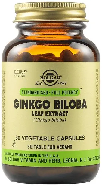 Ginkgo Biloba Leaf Extract, 60 capsule vegetale, Solgar