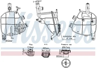 Vas expansiune racire (cu priza, cu senzor nivel) potrivit MERCEDES GL (X164), M (W164), SLS AMG (C197), SLS AMG (R197) 02.05