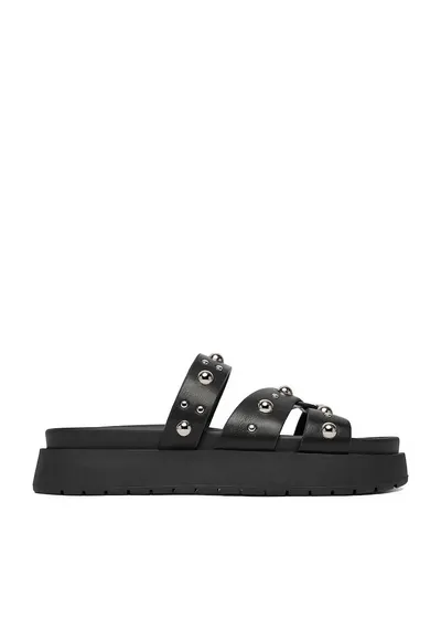 Papuci dama - piele ecologica - negru - Negru