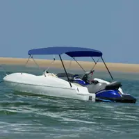 vidaXL Parasolar barcă Bimini 4 arcuri bleumarin, 243x(230-244)x137 cm