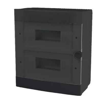 Plastic Box For Surface Mnt. 24 Way (2x12), Negru
