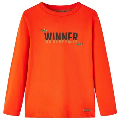 Tricou de copii cu mâneci lungi portocaliu aprins 104