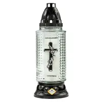 Candela din Sticla cu Cruce Neagra, 41 Ore, Max-Pol